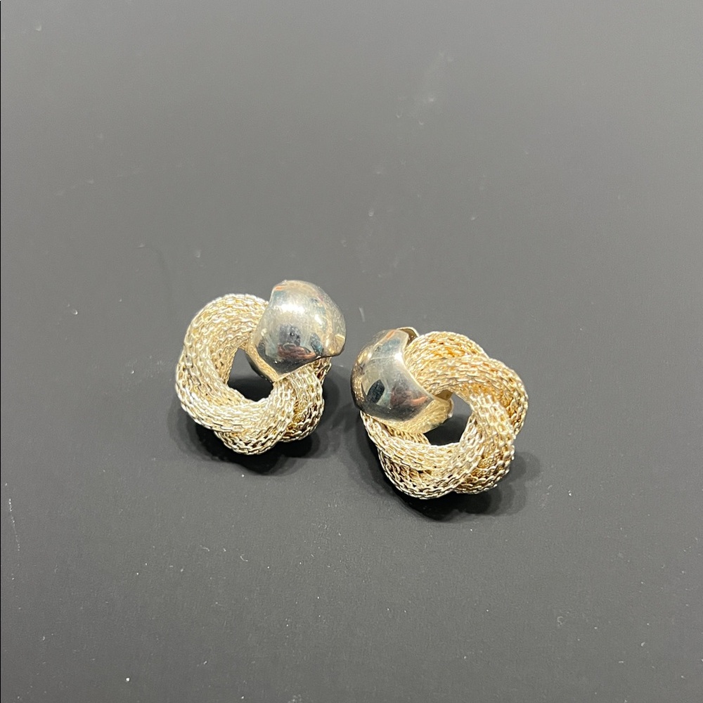 Elegant Gold and Silver Knot Earrings